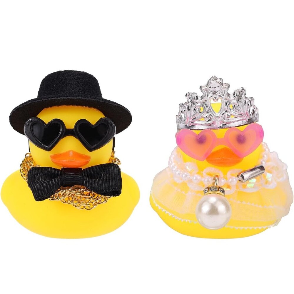 Bride & Groom Rubber Ducks, Top Hat & Tiara, Dashboard Ducks, DIY Assembly